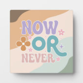 Nu of nooit Inspirerend citaat kleurrijke pastel Fotoplaat (Voorkant)