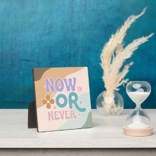 Nu of nooit Inspirerend citaat kleurrijke pastel Fotoplaat