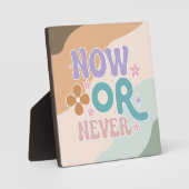 Nu of nooit Inspirerend citaat kleurrijke pastel Fotoplaat (Voorkant)