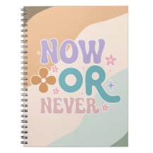 Nu of nooit Inspirerend citaat kleurrijke pastel