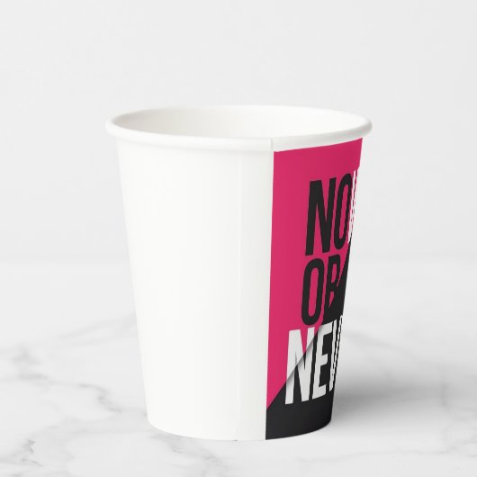 Nu of nooit" papieren bekers (Rechts)