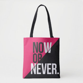 Nu of nooit" tote bag