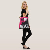 Nu of nooit" tote bag (Op model)