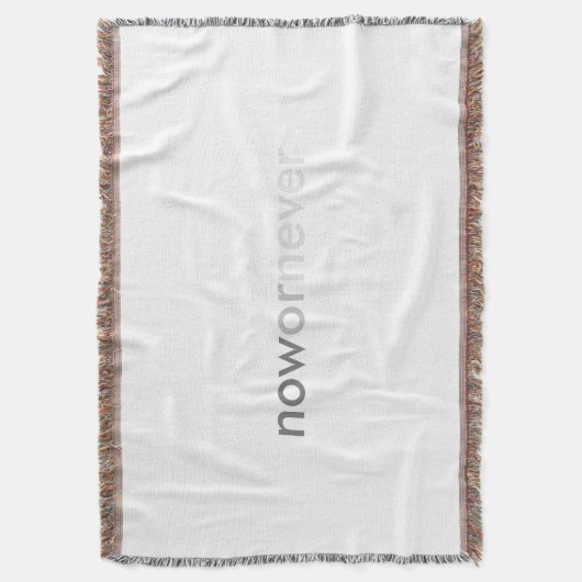 Nu of nooit verdwijnend citaat voor uitstelkrachte deken (Voorkant Verticaal)