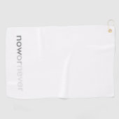 Nu of nooit verdwijnend citaat voor uitstelkrachte golfhanddoek (Horizontaal)