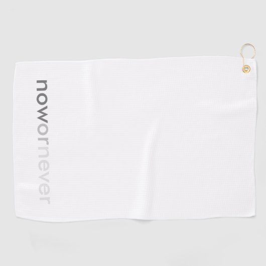 Nu of nooit verdwijnend citaat voor uitstelkrachte golfhanddoek (Horizontaal)