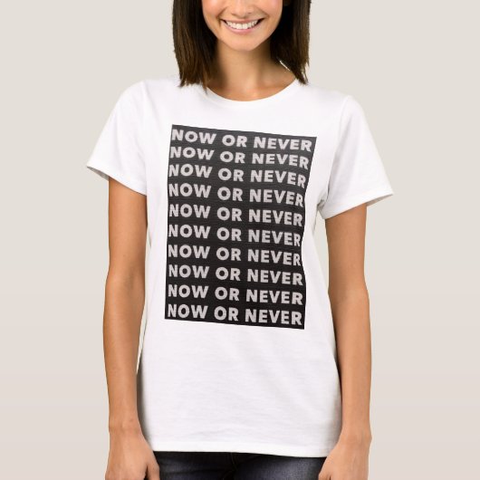 NU OF NOOIT ZWART-WIT CITEREN T-SHIRT (Voorkant)