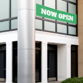 Nu Open Aangepast Nieuw Bedrijfs Witte Groen 2023 Spandoek (Buitenkant Gebouw)