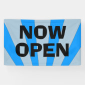 Nu Open blauw zwart bannerteken Spandoek (Horizontaal)