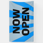 Nu Open blauw zwart bannerteken Spandoek (Verticaal)