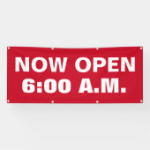 Nu Open Custom Time Business Spandoek (Horizontaal)