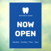 Nu Open Dentist | Logo openingstijden voor bedrijv Raamsticker (Vel 3)