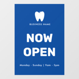 Nu Open Dentist | Logo openingstijden voor bedrijv Raamsticker