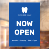 Nu Open Dentist | Logo openingstijden voor bedrijv Raamsticker (Vel 2)