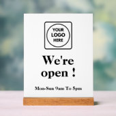 Nu Open Logo | Aangepast Openingstijden Bord voor  (Neutraal)