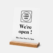 Nu open Logo | Aangepaste openingstijden voor bedr Acryl Bord (Hoek)