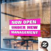 Nu open onder Nieuw Beheer Kleine Onderneming Raamsticker (Cafe Raam)