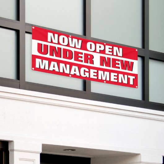 Nu open onder Nieuw Beheer Kleine Onderneming Spandoek (Buitenkant Gebouw)