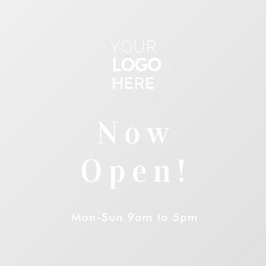 Nu open | Openingstijden van bedrijven Logo Raamsticker (Vel)