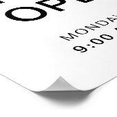 Nu open | Openingstijden voor bedrijven met Logo Poster (Hoek)