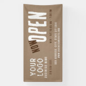 Nu Open Rustieke Charm Kraft Paper Business Spandoek (Verticaal)