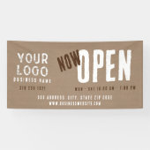 Nu Open Rustieke Charm Kraft Paper Business Spandoek (Horizontaal)
