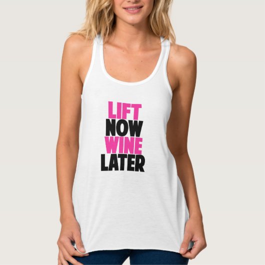 Nu optillen, later wijn tanktop (Voorkant)
