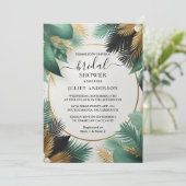 Nu Palm Tree Beach Groen en Goud Vrijgezellenfeest Kaart (Staand voorkant)