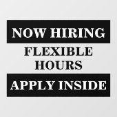 Nu personeel aannemen gezocht bedrijf inhuren pers raamsticker (Vel)