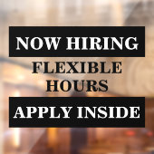 Nu personeel aannemen gezocht bedrijf inhuren pers raamsticker (Vel 2)