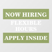 Nu personeel aannemen gezocht bedrijf inhuren pers raamsticker (Vel)