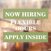 Nu personeel aannemen gezocht bedrijf inhuren pers raamsticker (Vel 2)