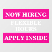 Nu personeel aannemen gezocht Zakelijke werkgever  Raamsticker (Vel)