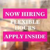 Nu personeel aannemen gezocht Zakelijke werkgever  Raamsticker (Vel 2)