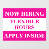 Nu personeel gezocht geholpen bedrijf inhuren pers raamsticker (Vel)