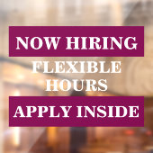 Nu personeel gezocht hulp gevraagd bedrijfsmedewer raamsticker (Vel 2)