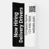 Nu personeelsleden voor bezorgers gezocht QR-code Spandoek (Verticaal)