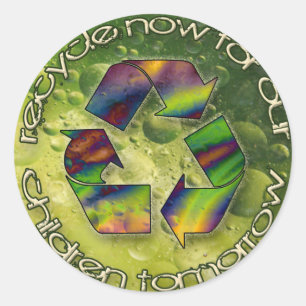 Nu recyclen ronde sticker