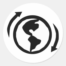 Nu recyclen. ronde sticker
