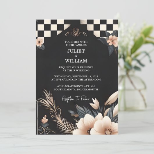 Nu Retro Boho Studio Creatieve Geïllustreerde Brui Kaart (Staand voorkant)