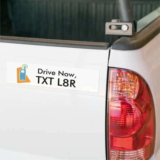 Nu rijden, later tekst bumpersticker (Op Truck)