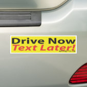 NU rijden, TEKST LATER! Bumpersticker (Op auto)