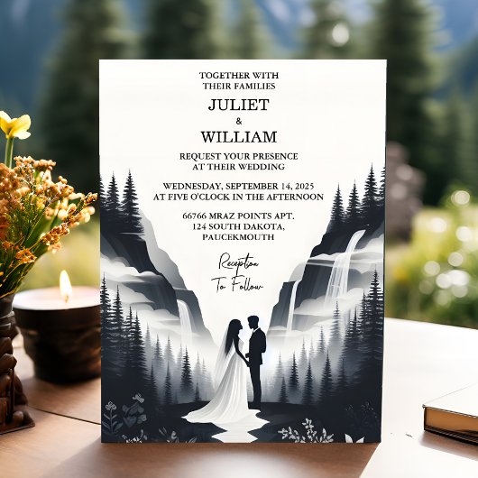 Nu River Rain Cloud Natuur Smoky Mountain Wedding Kaart