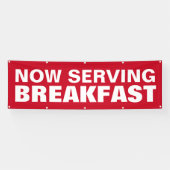 Nu Rood Breakfast Business Sign Spandoek (Horizontaal)