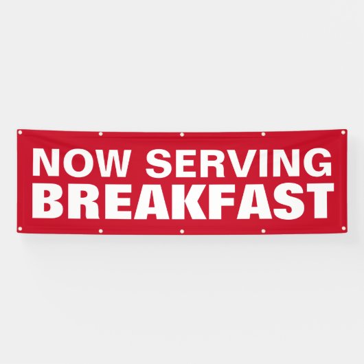 Nu Rood Breakfast Business Sign Spandoek (Horizontaal)