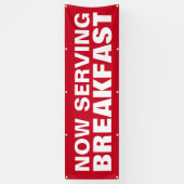 Nu Rood Breakfast Business Sign Spandoek (Verticaal)