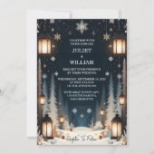 Nu rustieke bos sterren sneeuw heldere winter brui kaart (Voorkant)