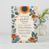 Nu rustieke tuin groen zonnebloem Vrijgezellenfees Kaart (Staand voorkant)