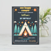 Nu Schattige Natuur Boys One Happy Camper 1e Verja Kaart (Staand voorkant)