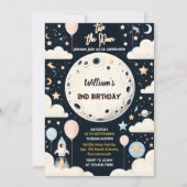 Nu Schattige Space Night Sky Two The Moon 2nd Birt Kaart (Voorkant)